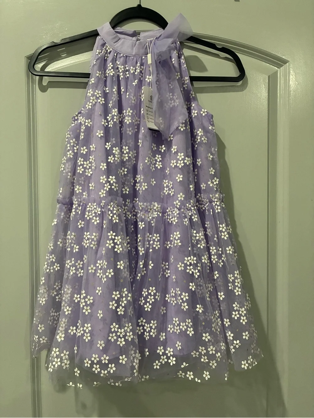Girls' Lavender Floral Tulle Party Dress